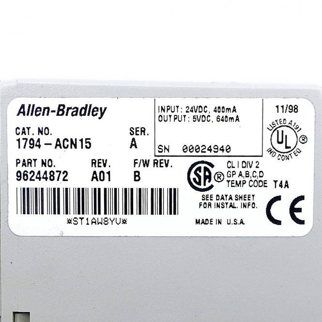 Allen-Bradley FLEX I/O ControlNet Adapter Modules (1794ACN15)-1