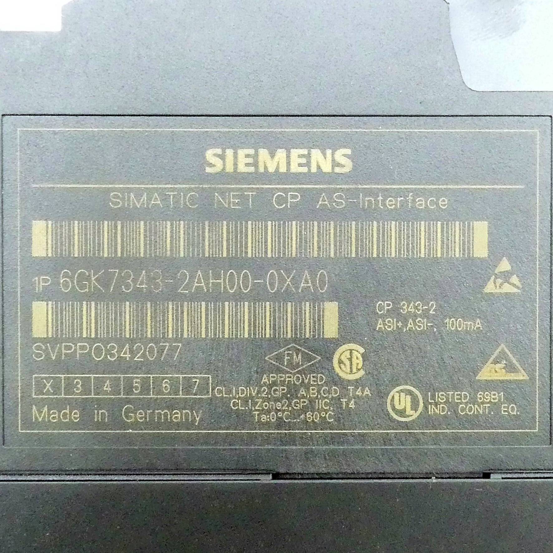 Siemens simatic NET CP343-2 6GK7 343-2AH00-0XA0 ( 6GK7343-2AH00-0XA0 ) E02-1