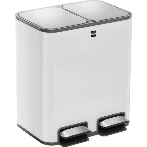 helit Tret-Abfalltrenner "the classy", 2 x 12 Liter, weiß (5170532)
