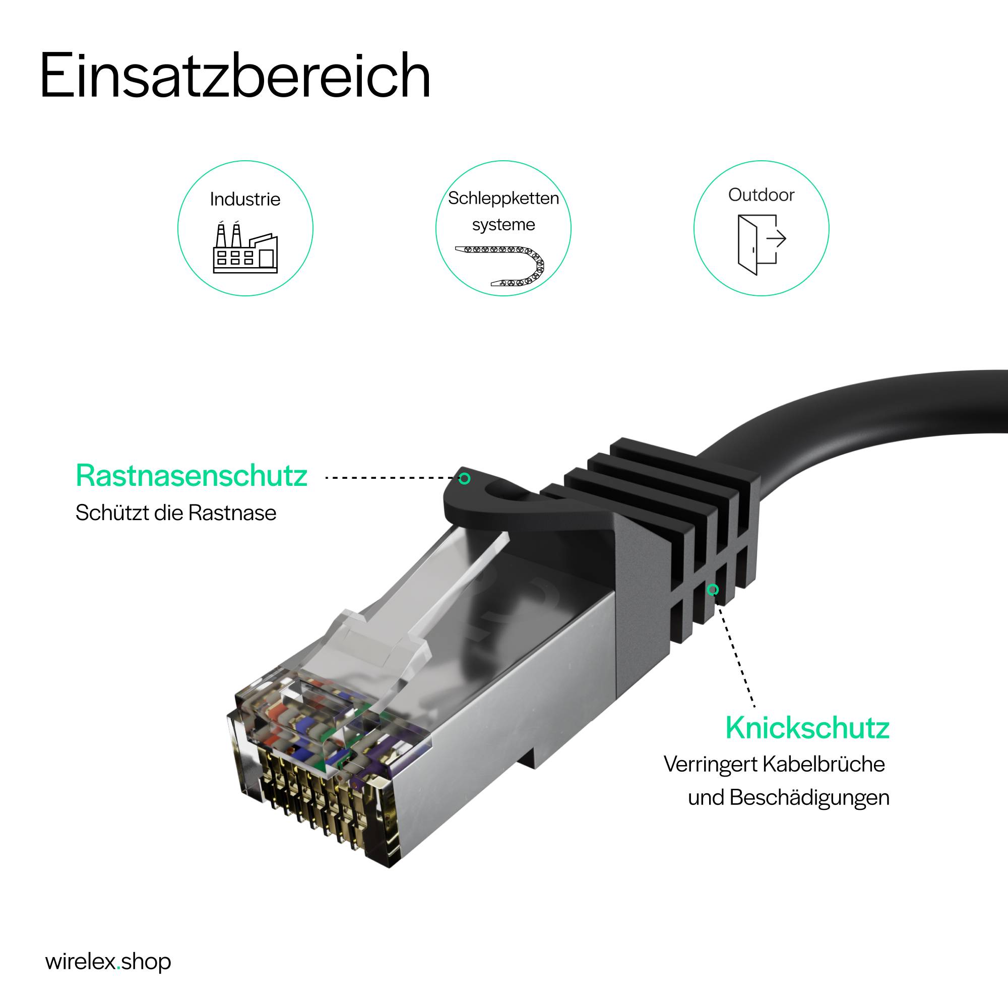 Flexline RJ45 Netzwerkkabel, Cat. 7, S/FTP, PUR, schleppkettentauglich, schwarz 25,00m-4