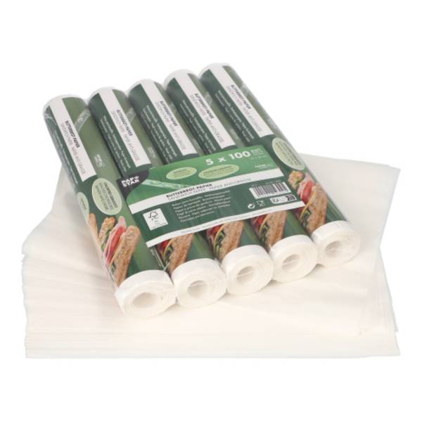 500 Blatt Butterbrotpapier 25 cm x 30 cm weiss