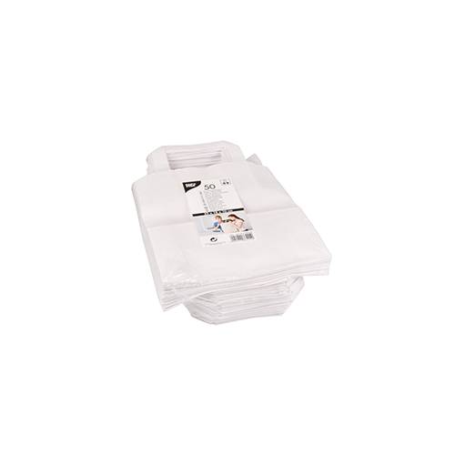 50 Tragetaschen, Papier 22 cm x 18 cm x 10 cm weiss mit Tragegriff-1