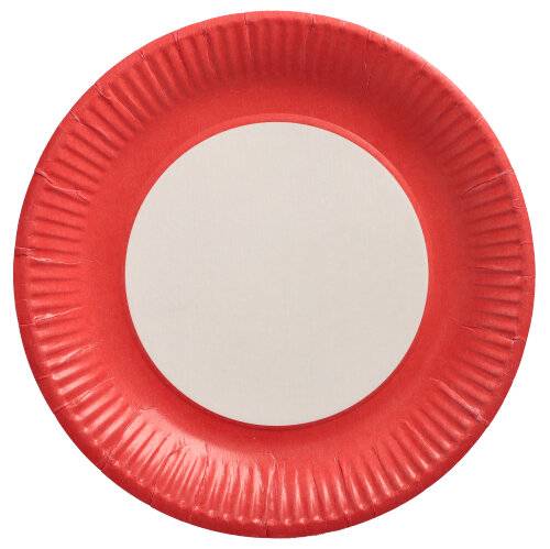 20 Teller, Pappe rund Ø 23 cm rot-0