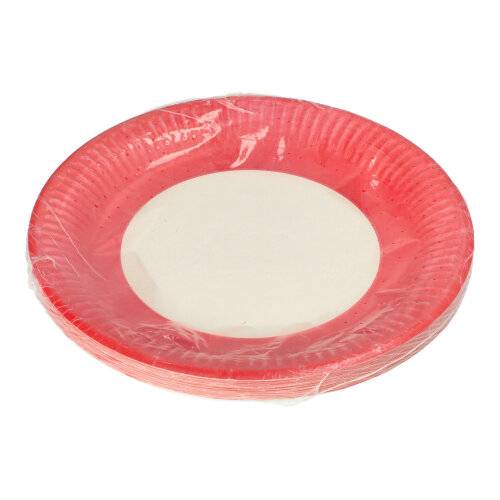 20 Teller, Pappe rund Ø 23 cm rot-1