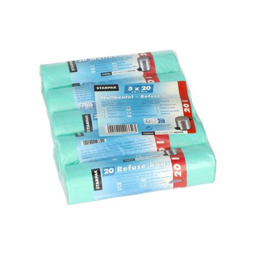 20 Müllbeutel, HDPE 20 l 50 cm x 45 cm mint 10 my-1