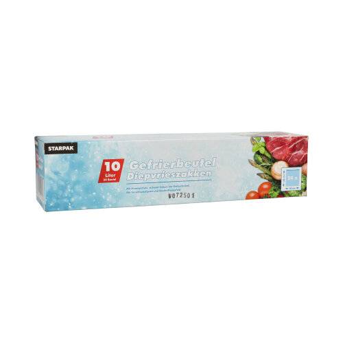 24 Gefrierbeutel, LLDPE 10 l 60 cm x 40 cm transparent in Faltschachtel-0