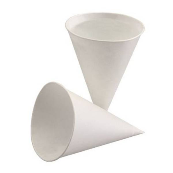 200 Spitzbecher, Zuckerrohrpapier 120 ml Ø 7,5 cm · 10,5 cm weiss mit Palmwachsbeschichtung