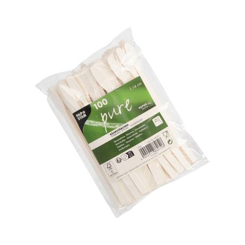 100 Rührstäbchen, Papier "pure" 14 cm weiss-1