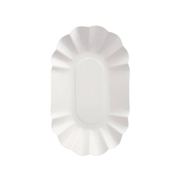 250 Schalen, Pappe "pure" oval 9 cm x 16 cm x 3 cm weiss
