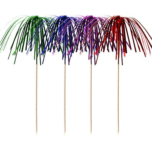 100 Deko-Picker 15,5 cm farbig sortiert "Feuerwerk"-0