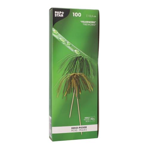 100 Deko-Picker 15,5 cm farbig sortiert "Feuerwerk"-2