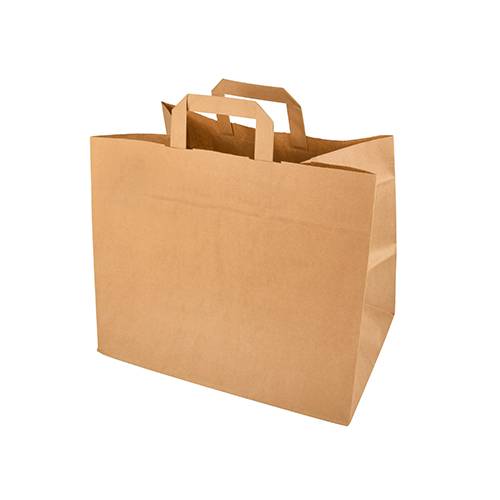 50 Tragetaschen, Papier 27 cm x 32 cm x 21,5 cm braun mit Tragegriff