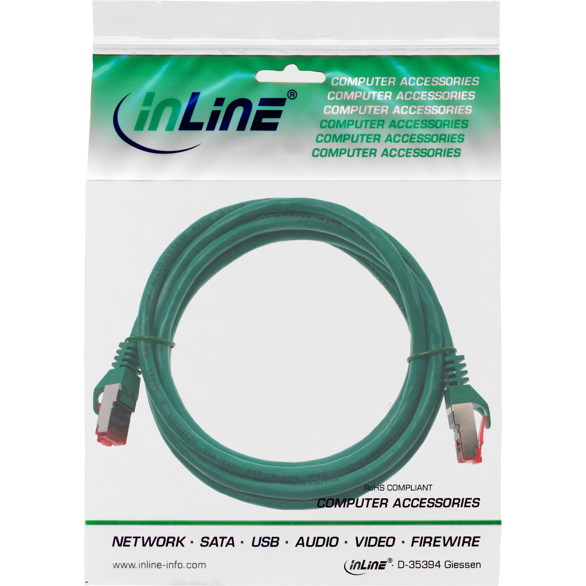 InLine® Patchkabel, S/FTP (PiMf), Cat.6, halogenfrei, Kupfer, grün, 2m-1