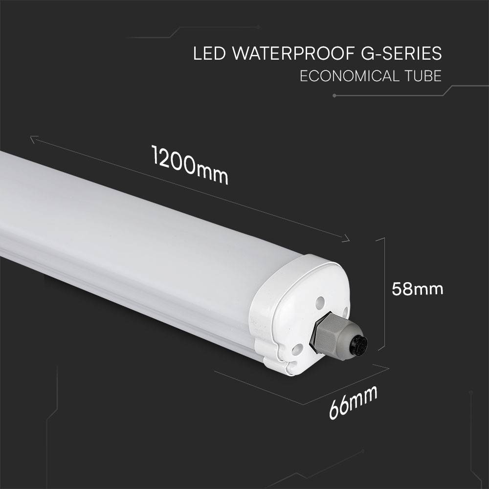 V-TAC VT-1249S-N Feuchtraumleuchte EEK: E (A - G) LED 36 W Tageslichtweiß Weiß-2