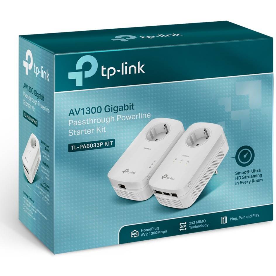TP-Link TL-PA8033P KIT AV1300 3-Port-Gigabit-Passthrough-1