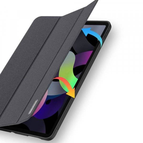 Dux Ducis Buch Tasche Hartschale mit Smart Sleep Standfunktion kompatibel mit iPad Air 11" 2024 Schwarz-2