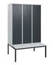 C+P Spind Classic PLUS, Bank, 3 Abteile, 1950x1200x815mm, 7035/7016-0