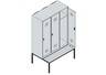 C+P Spind Classic PLUS, Bank, 3 Abteile, 1950x1200x815mm, 7035/7016-2
