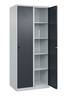 C+P Wäsche-Spind Classic PLUS, 2 Abteile, 1850x800x500mm, 7035/7016-1