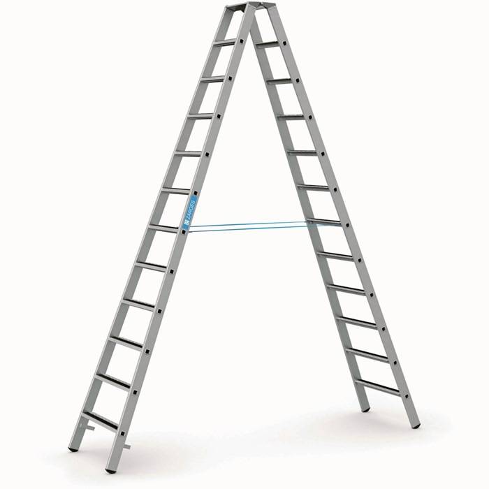 Stufen-Stehleiter R13step B 2x12 Stufen L.3,39m Arbeits-H.4,65m G.17,8kg Zarges-0