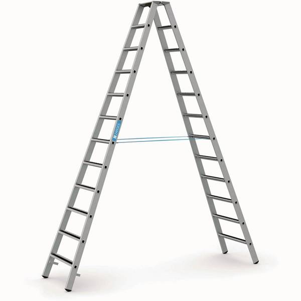 Stufen-Stehleiter R13step B 2x12 Stufen L.3,39m Arbeits-H.4,65m G.17,8kg Zarges