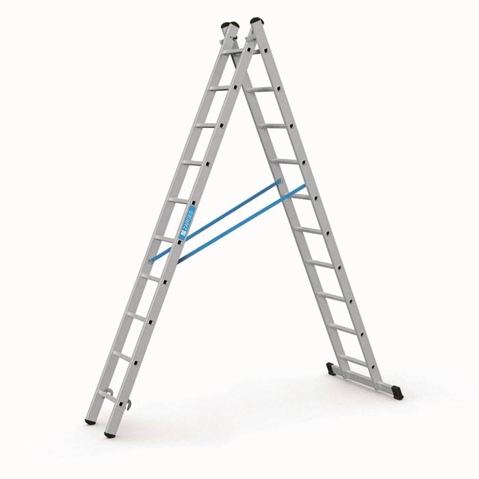 Steh-Schiebeleiter Combimaster Plus X 2x10Sprossen L.2,98-4,94m Arbeits-H.5,7m-0