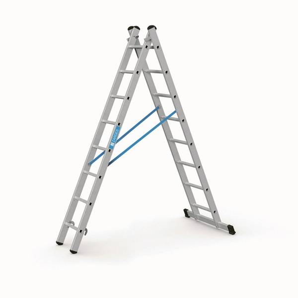 Steh-Schiebeleiter Combimaster Plus X 2x8Sprossen L.2,42-4,1m Arbeits-H.4,9m