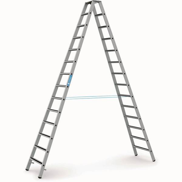 Stufen-Stehleiter R13step B 2x14 Stufen L.3,95m Arbeits-H.5,2m G.22,6kg Zarges
