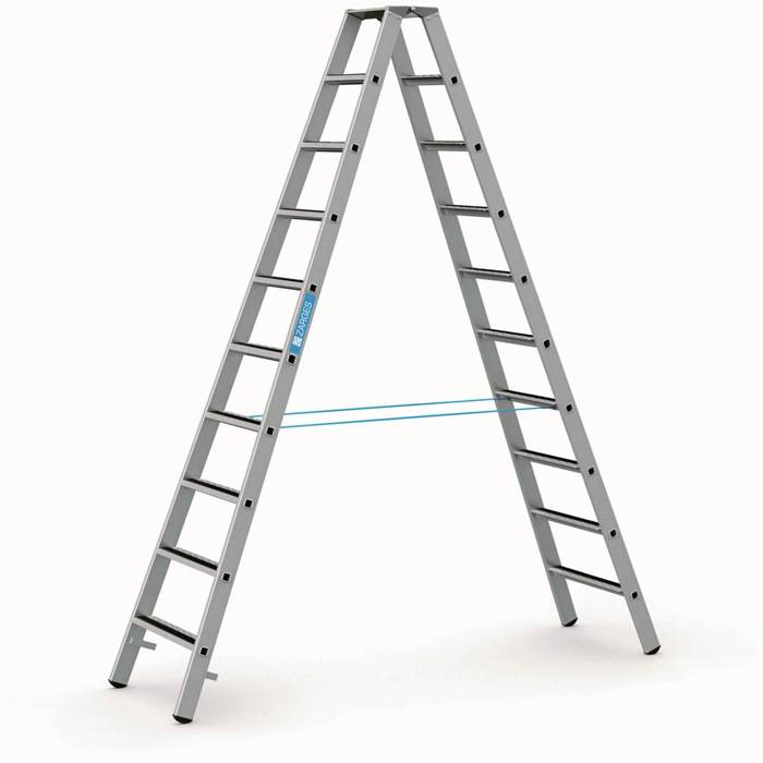 Stufen-Stehleiter R13step B 2x10 Stufen L.2,83m Arbeits-H.4,15m G.14,7kg Zarges-0