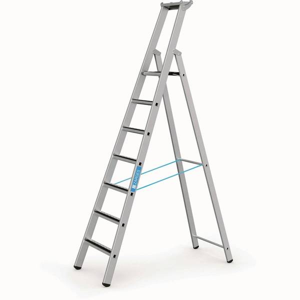 Stufen-Stehleiter R13step S 7Stufen L.2,71m Arbeits-H.3,85m LM G.12,3kg Zarges