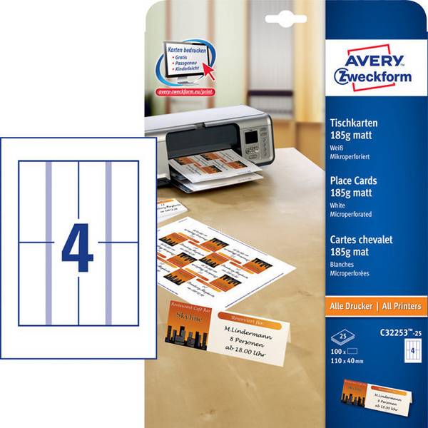 Tischkarten, Avery C32253-25