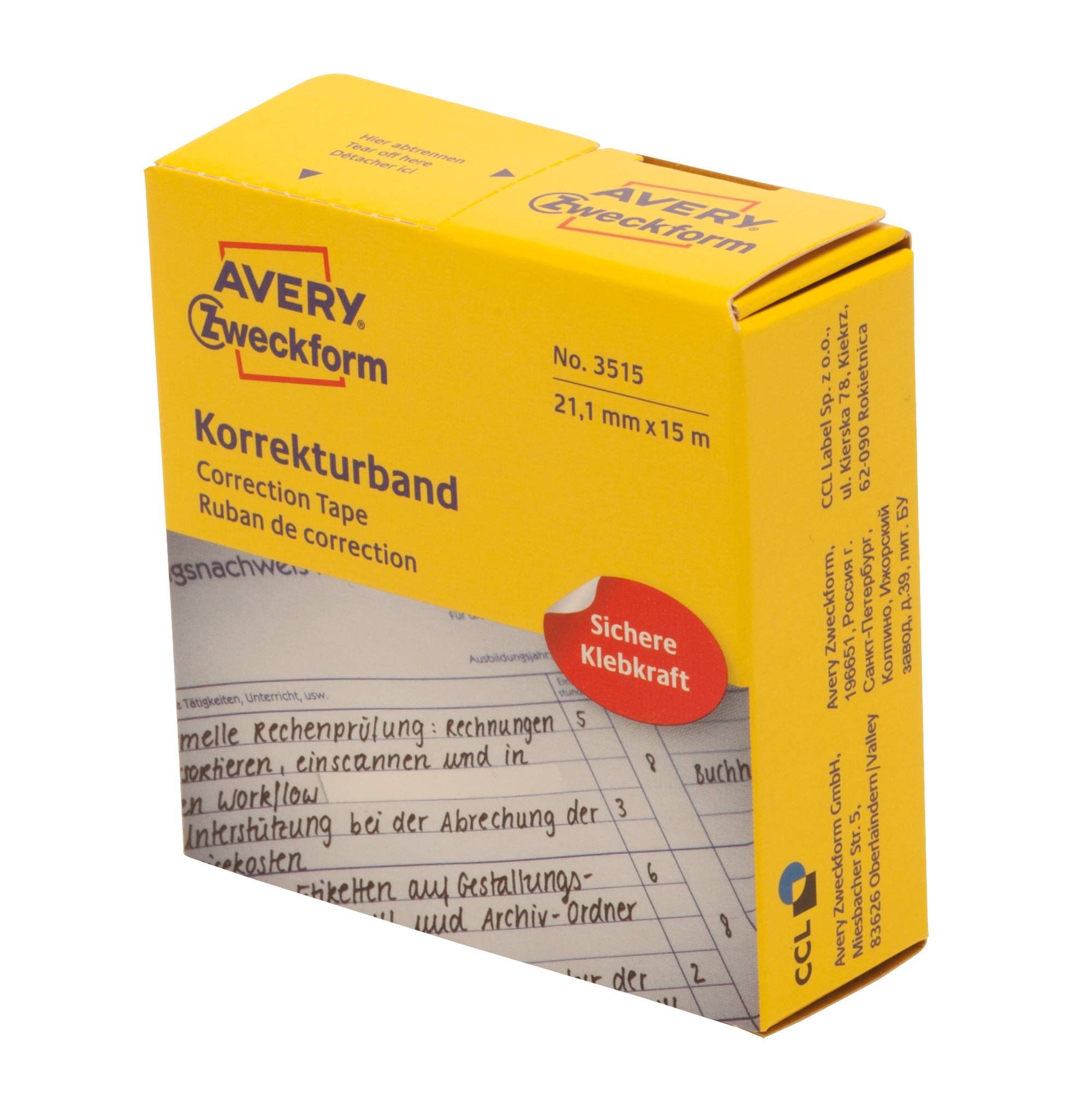 Korrekturbänder, Avery 3515-2
