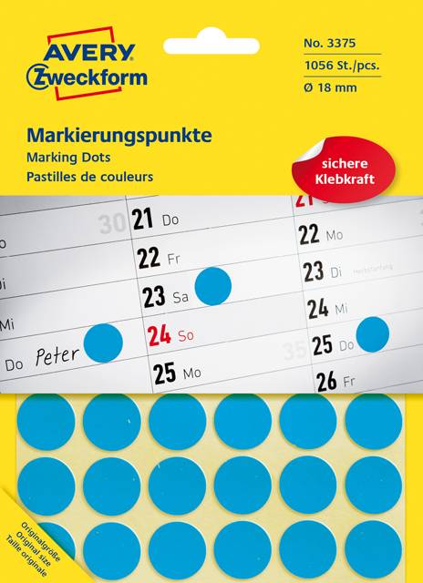 Markierungspunkte, Avery 3375-0