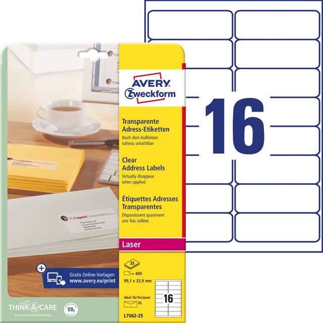 Adress-Etiketten, Avery L7562-25-0