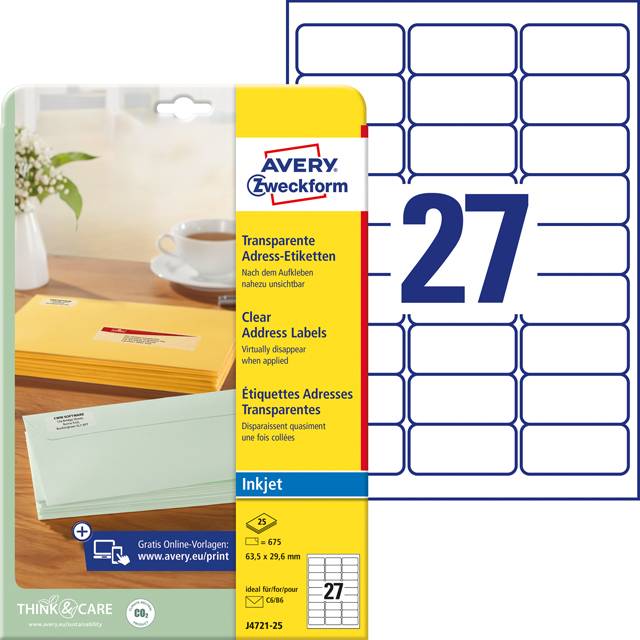 Adress-Etiketten, Avery J4721-25-0