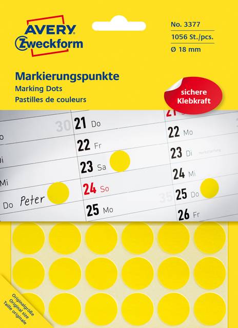 Markierungspunkte, Avery 3377-0