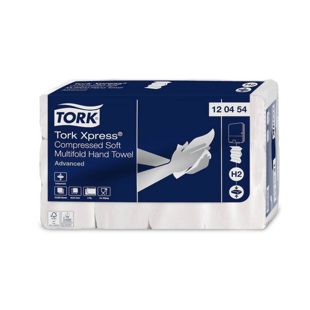 Tork Xpress® 120454 Komprimierte Weiche Multifold-Handtücher Advanced H2 2-lagig | Karton (12 Packungen)-0