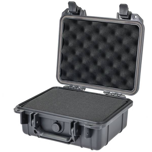 HMF ODK100 Outdoor-Fotokoffer, Transportkoffer mit Rasterschaumstoff, 27 x 24,5 x 13 cm