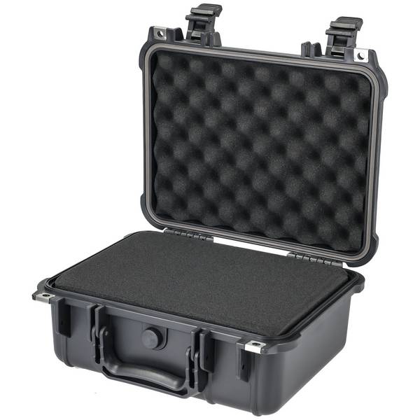 HMF ODK100 Outdoor-Fotokoffer, Transportkoffer mit Rasterschaumstoff, 34 x 29,5 x 15,5 cm