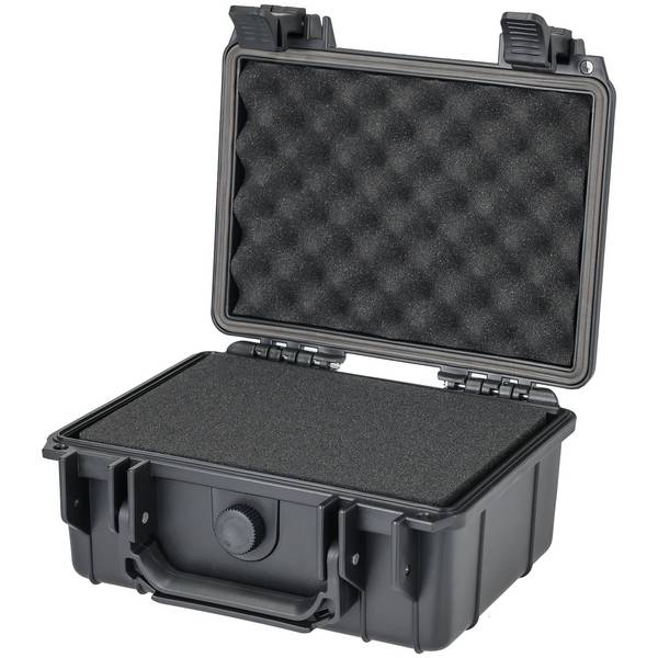 HMF ODK100 Outdoor-Fotokoffer, Transportkoffer mit Rasterschaumstoff, 23 x 19 x 11 cm