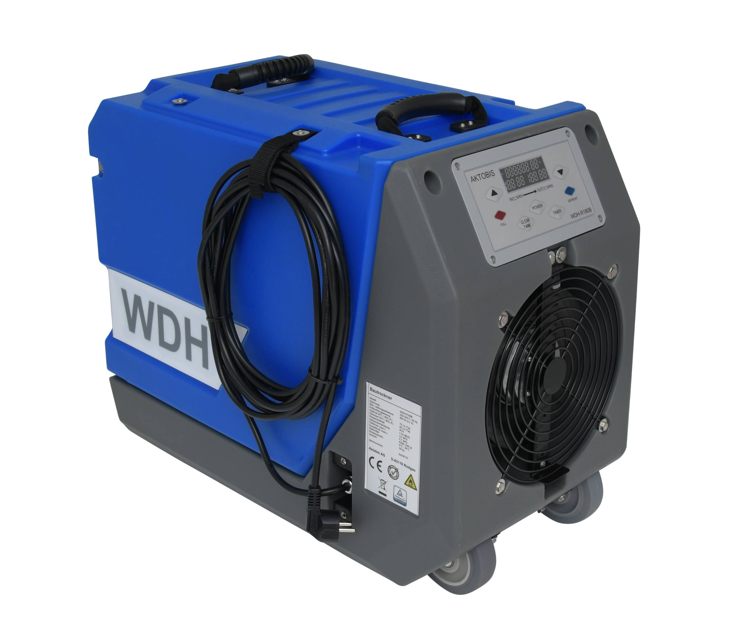 WDH Bautrockner WDH-R180B - für 140m² - 70 Liter/Tag - mit integrierter Pumpe-1
