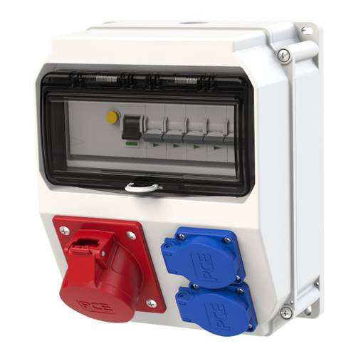 PC ELECTRIC 9018112 - Wandverteiler "LOFER7 BV" (1x CEE-Steckdose 400V/16A/5p | 2x SK-Steckdose 250V/16A/IP54)-0