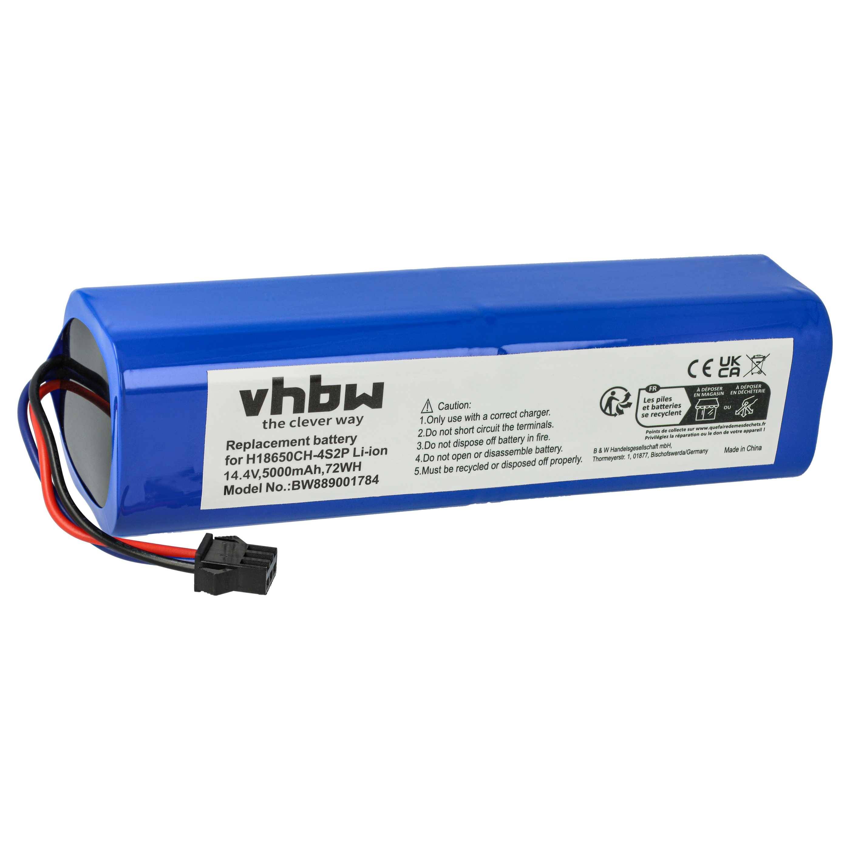 vhbw Akku kompatibel mit iBoto Smart L925 Aqua Saugroboter (5000 mAh, 14,4 V, Li-Ion)-0