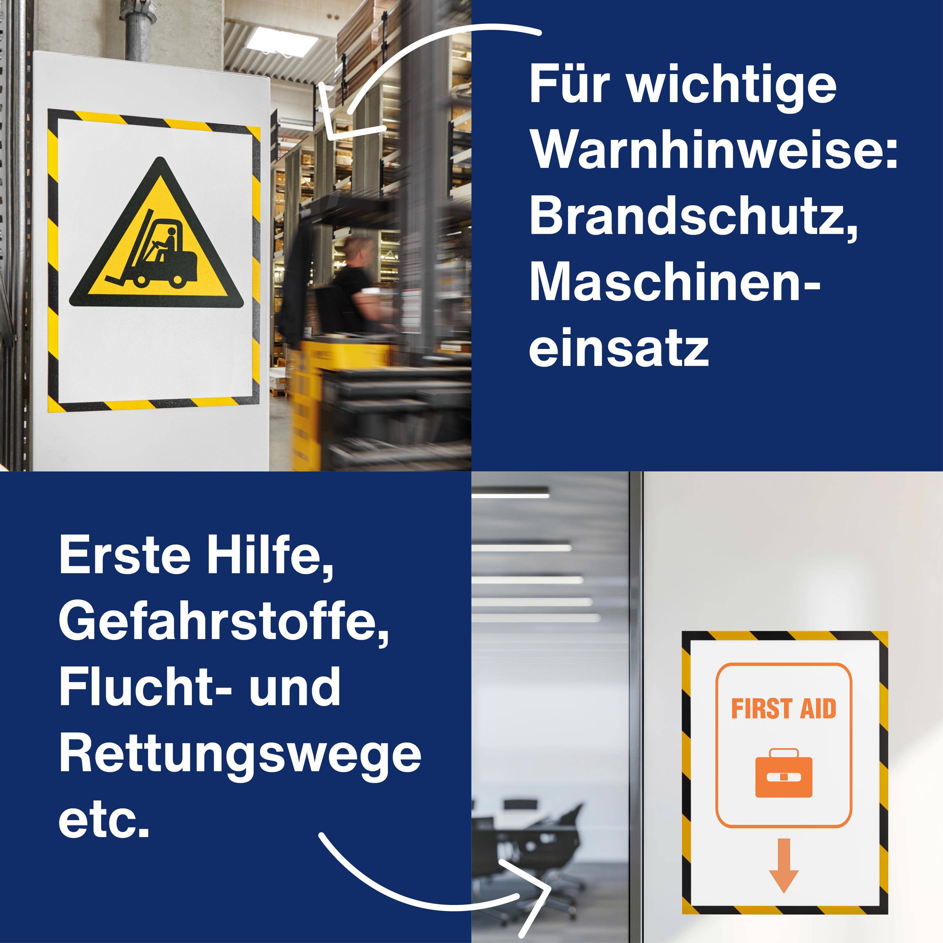 magnetoplan Magnetrahmen magnetofix SAFETY, A3, gelb/schwarz (70002152)-3