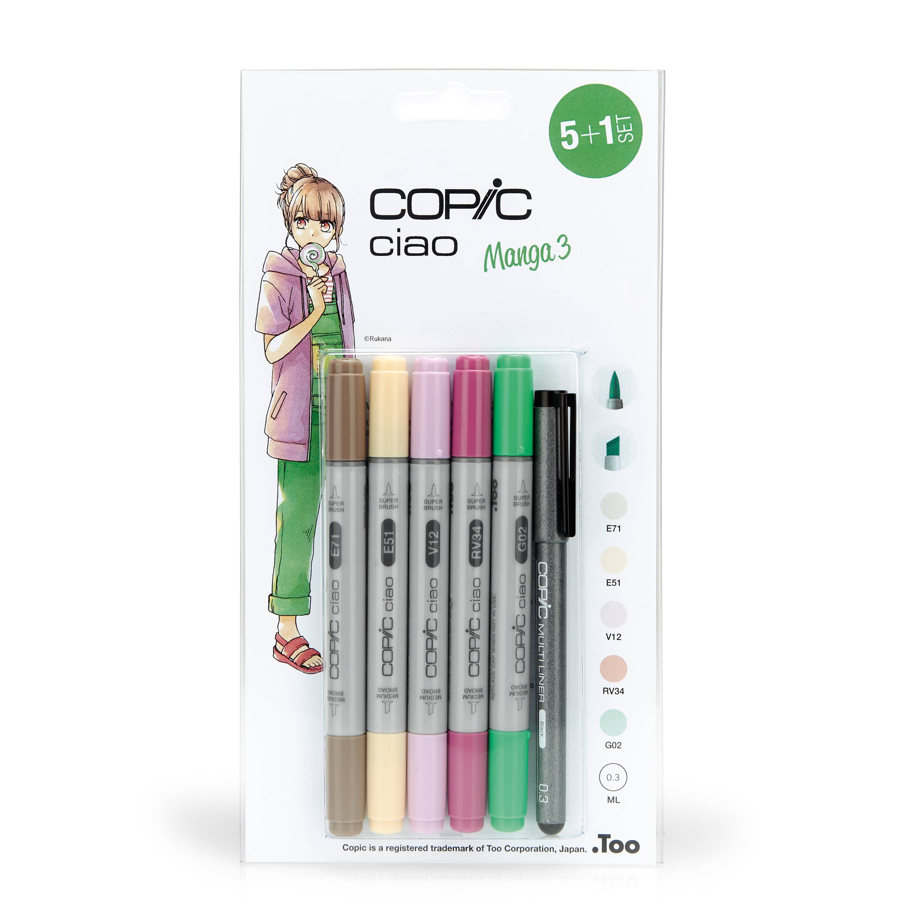 COPIC Marker ciao, 5+1 Set "Manga 3"-1
