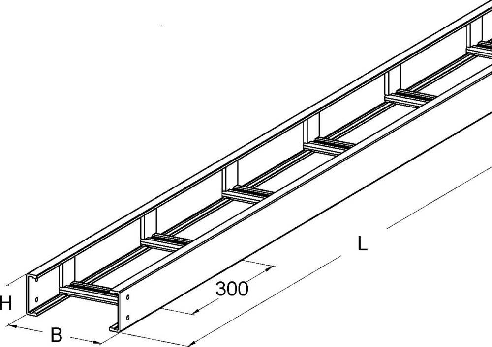 3 Mtr. Niedax GFK-Kabelleiter UL 80.600/3-1