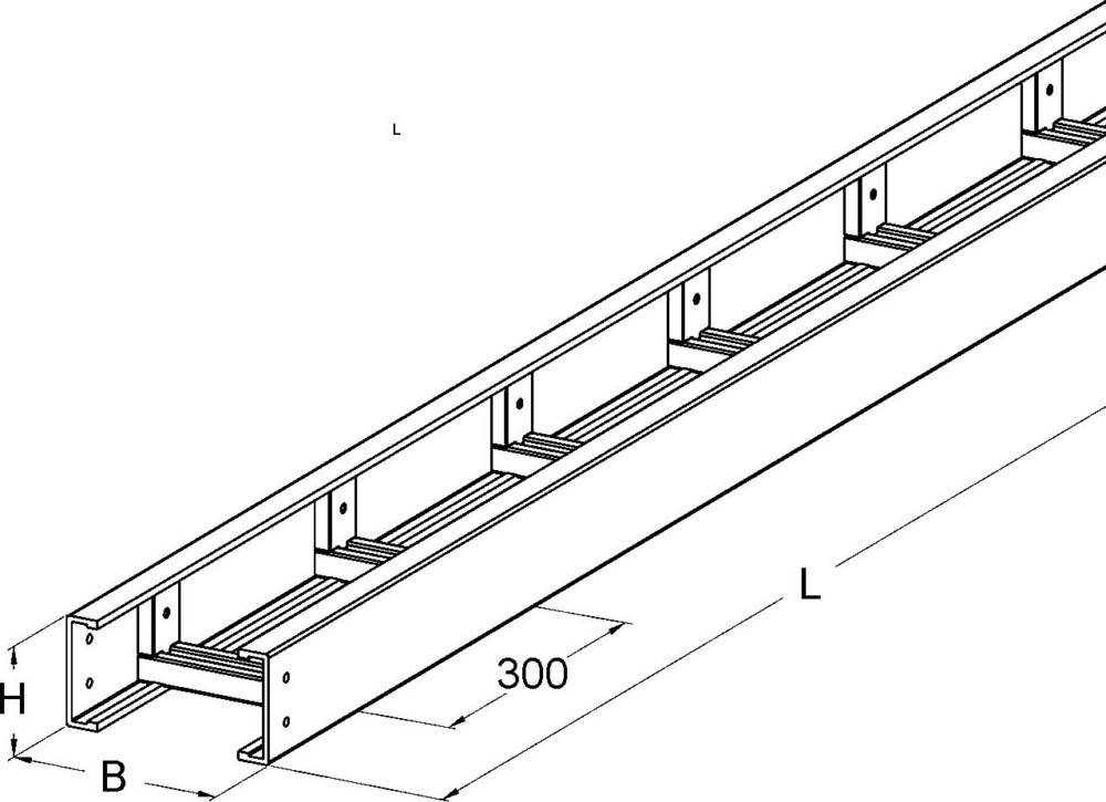 3 Mtr. Niedax GFK-Kabelleiter UL 100.600/3-1