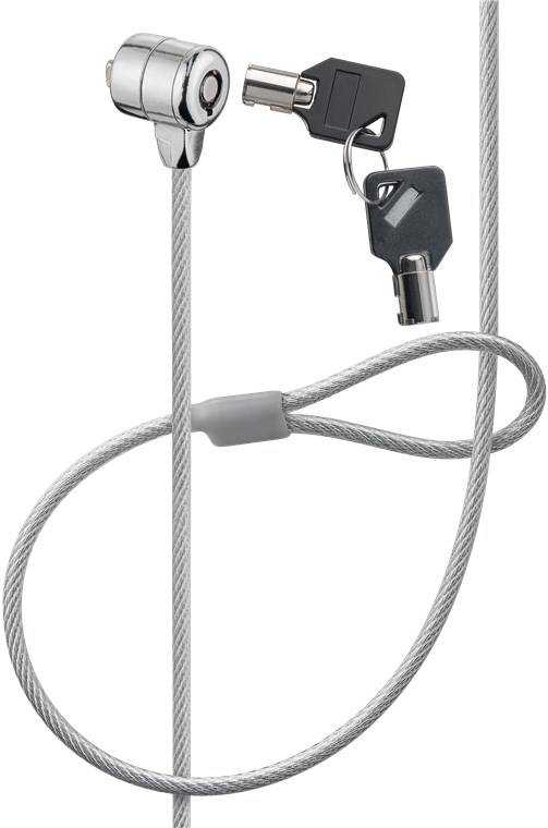 Goobay 93037 Notebook Sicherheitsschloss mit Schlüssel, Laptopschloss passend für 3x7mm, 1,5m Stahlkabel-2