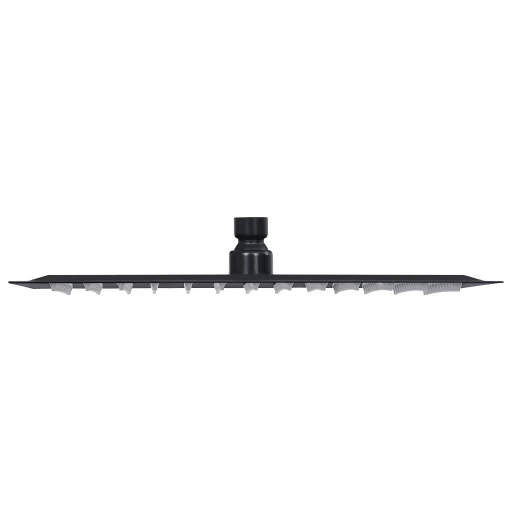 vidaXL Regenbrause Edelstahl 30x30 cm Quadrat Schwarz-3