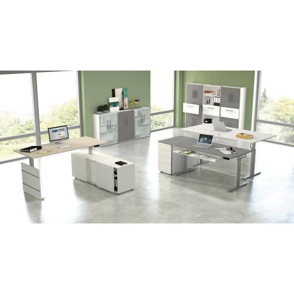 Schreibtisch M-ove silber H720-1200xB1800xT800mm graphit-1